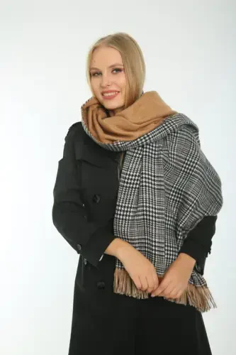 Mustard Color Double-Sided Women's Scarf-MUSTARD - MODAZONE (1)