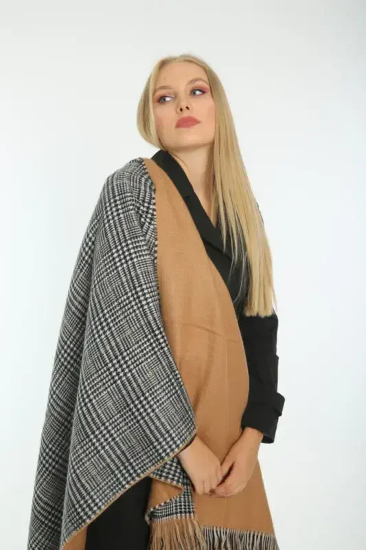 Mustard Color Double-Sided Women's Scarf-MUSTARD - 3