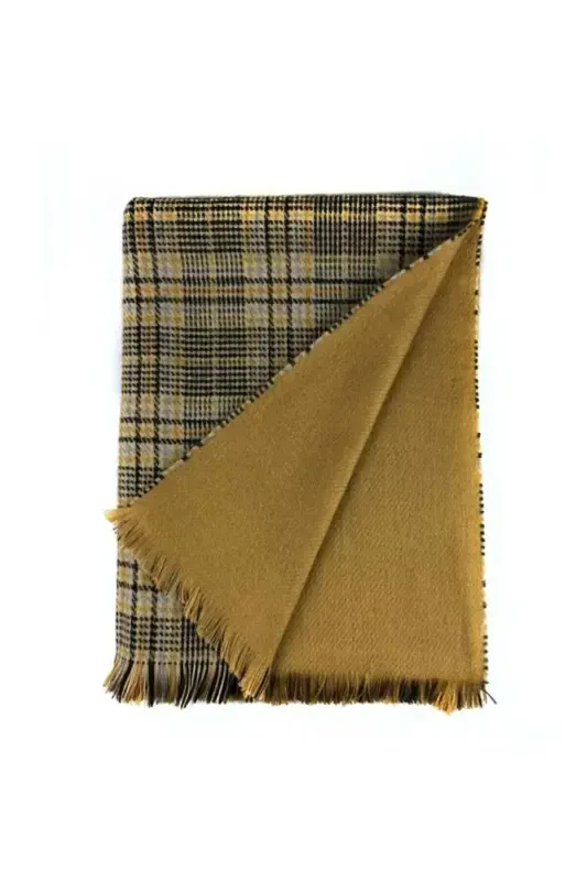 Mustard Color Double-Sided Women's Scarf-MUSTARD - 5