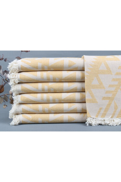 Mustard Organic Peshtemal 100x190 Cm Cotton Peshtemal Gift - 1