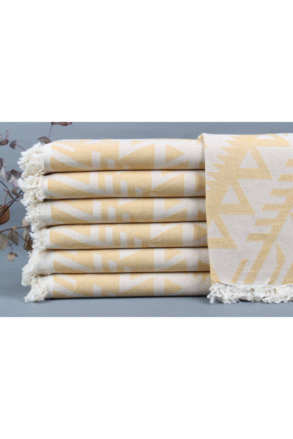 Mustard Organic Peshtemal 100x190 Cm Cotton Peshtemal Gift - 1