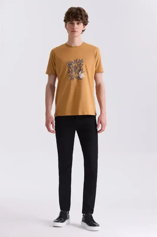 Mustard Slim Fit Crew Neck T-Shirt - 2