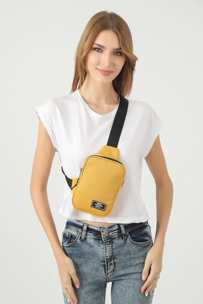 Mustard U19 Single Zipper Compartment Adjustable Strap Unisex Cross Body & Shoulder Bag U:21 W:15 H:4 - 21