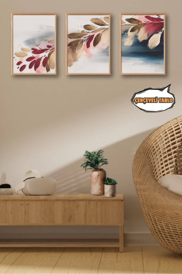 Mutfak Duvar Tablosu Seti 3lü Tablo Dekoratif Tablo Yatak Odası Tablo Seti Modern Tablo Salon Tablo-Çok Renkli - 6