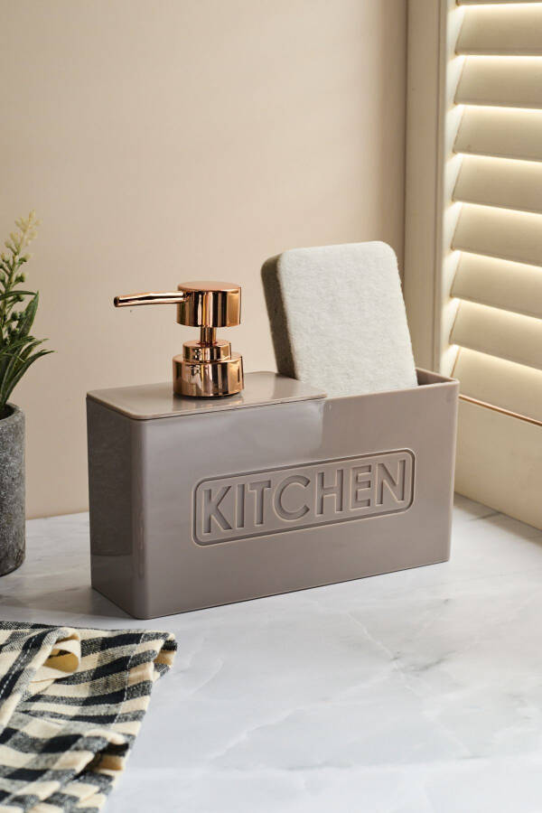 Kitchen Vizyon Sünger Hazneli Mutfak Sıvı Sabunluk-VİZYON - 1
