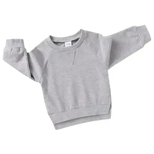 Happy Town Toddler Baby Boy Girl Sweatshirt Fall Outfits Long Sleeve Crew Neck Solid Top Pullover Blouse Shirt Clothes - HAPPY