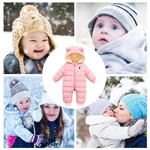 Happy Cherry Baby Snowsuit Winter Coat Warm Hoodie Romper Puffer Jacket - 3