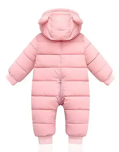 Happy Cherry Baby Snowsuit Winter Coat Warm Hoodie Romper Puffer Jacket - 2
