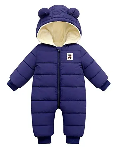 Happy Cherry Baby Snowsuit Winter Coat Warm Hoodie Romper Puffer Jacket 