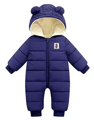 Happy Cherry Baby Snowsuit Winter Coat Warm Hoodie Romper Puffer Jacket 