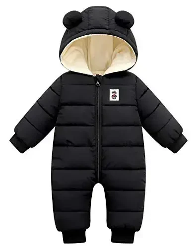 Happy Cherry Baby Snowsuit Winter Coat Warm Hoodie Romper Puffer Jacket - 1