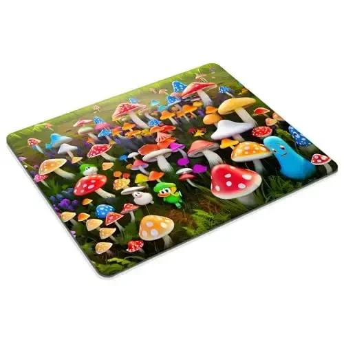 Happy Mushroom Mouse pad Customized Mousepad Non-Slip Rubber Base Mouse Pads for Computers Laptop Office Desk Accessories Mouse pad - 2