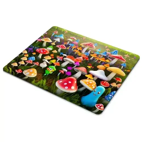 Happy Mushroom Mouse pad Customized Mousepad Non-Slip Rubber Base Mouse Pads for Computers Laptop Office Desk Accessories Mouse pad - 4