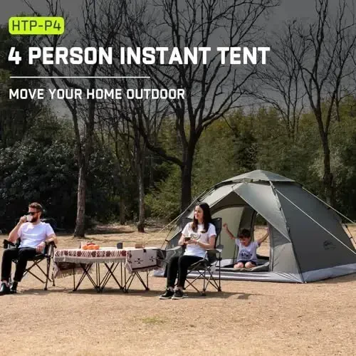 Happy Travel 1/2/3/4 Person Camping Tent, Instant Easy Pop Up Tents for Camping,Automatic Waterproof Family Camping Tent, Easy Set Up Tent,Portable Windproof Dome Tent for Camping Hiking & Traveling - 5