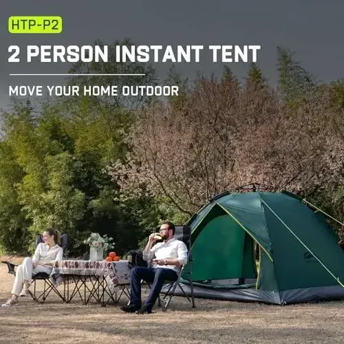 Happy Travel 1/2/3/4 Person Camping Tent, Instant Easy Pop Up Tents for Camping,Automatic Waterproof Family Camping Tent, Easy Set Up Tent,Portable Windproof Dome Tent for Camping Hiking & Traveling - 5