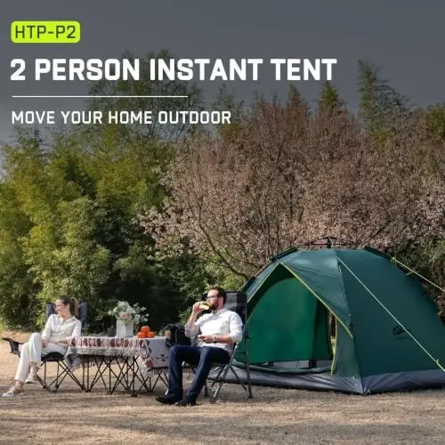 Happy Travel 2/4 Person Camping Tent, Instant Easy Pop Up Tents for Camping | Easy Set Up Tent, Automatic Waterproof Family Camping Tent, Portable Windproof Dome Tent for Camping Hiking & Traveling - 3