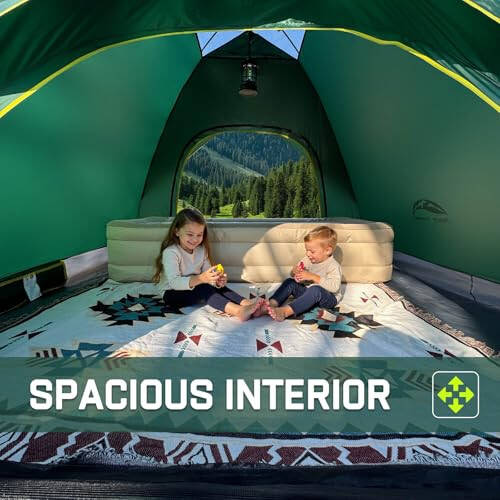 Happy Travel 1/2/3/4 Person Camping Tent, Instant Easy Pop Up Tents for Camping,Automatic Waterproof Family Camping Tent, Easy Set Up Tent,Portable Windproof Dome Tent for Camping Hiking & Traveling - 2