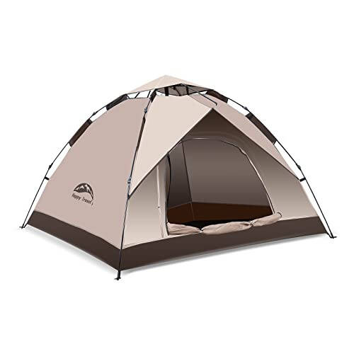 Happy Travel 1/2/3/4 Person Camping Tent, Instant Easy Pop Up Tents for Camping,Automatic Waterproof Family Camping Tent, Easy Set Up Tent,Portable Windproof Dome Tent for Camping Hiking & Traveling - 5