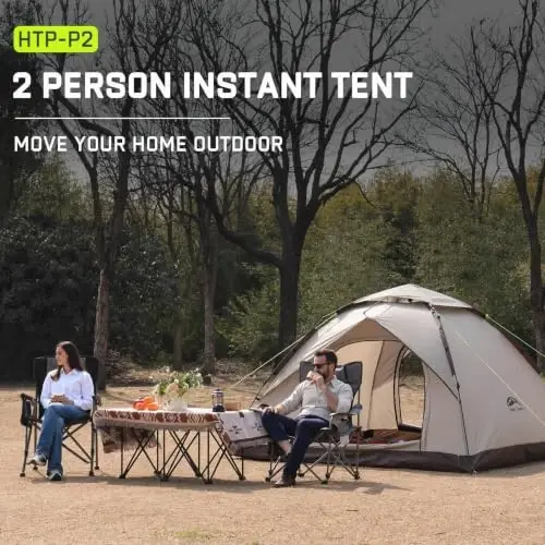 Happy Travel 2/4 Person Camping Tent, Instant Easy Pop Up Tents for Camping | Easy Set Up Tent, Automatic Waterproof Family Camping Tent, Portable Windproof Dome Tent for Camping Hiking & Traveling - 3