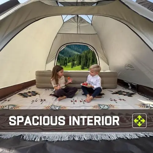 Happy Travel 2/4 Person Camping Tent, Instant Easy Pop Up Tents for Camping | Easy Set Up Tent, Automatic Waterproof Family Camping Tent, Portable Windproof Dome Tent for Camping Hiking & Traveling - 1