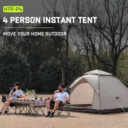 Happy Travel 2/4 Person Camping Tent, Instant Easy Pop Up Tents for Camping | Easy Set Up Tent, Automatic Waterproof Family Camping Tent, Portable Windproof Dome Tent for Camping Hiking & Traveling - 3