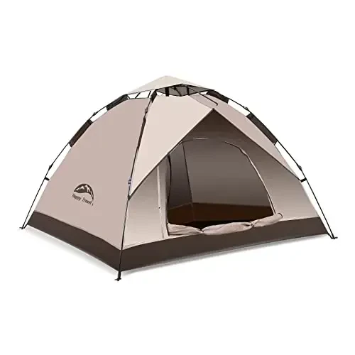 Happy Travel 1/2/3/4 Person Camping Tent, Instant Easy Pop Up Tents for Camping,Automatic Waterproof Family Camping Tent, Easy Set Up Tent,Portable Windproof Dome Tent for Camping Hiking & Traveling 
