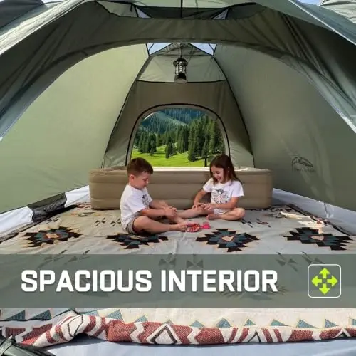 Happy Travel 2/4 Person Camping Tent, Instant Easy Pop Up Tents for Camping | Easy Set Up Tent, Automatic Waterproof Family Camping Tent, Portable Windproof Dome Tent for Camping Hiking & Traveling 