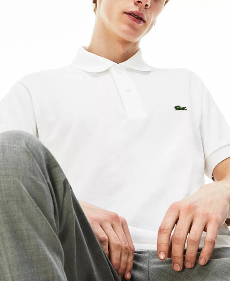 Мужская Поло с коротким рукавом L.12.12 Classic Fit Piqué Белая - 5