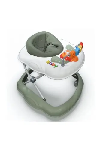 Müzikli Oyuncaklı Kademeli Yürüteç Çocuk Yürüteci Yeşil-Yeşil - 1