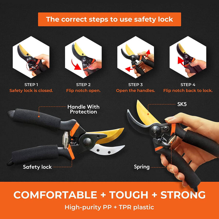 MUZPU Pruner & Hedge Shears, 8