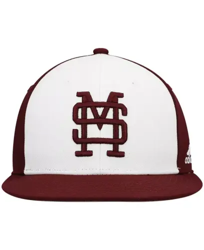 Мужская бейсболка Mississippi State Bulldogs белого и бордового цвета. - 3