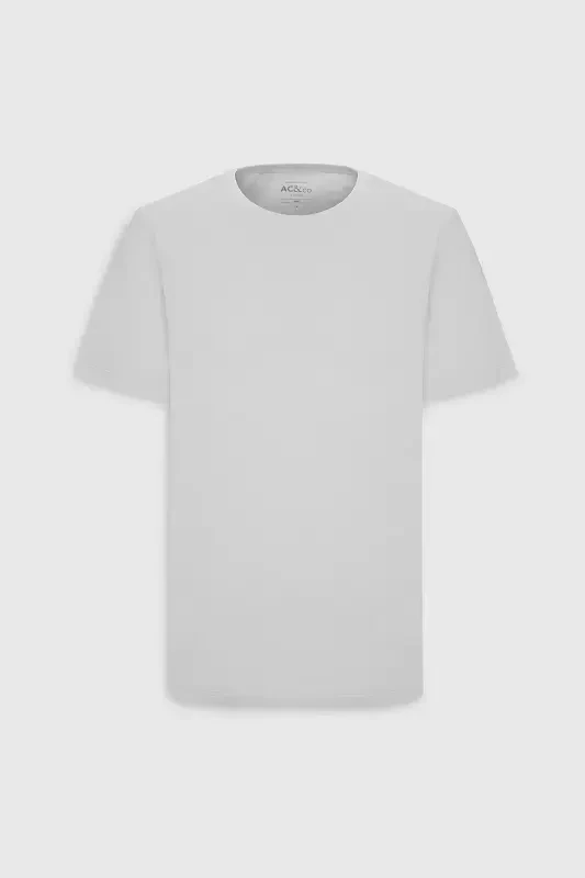 Мужская белая футболка из 100% хлопка Slim Fit с круглым вырезом - 11