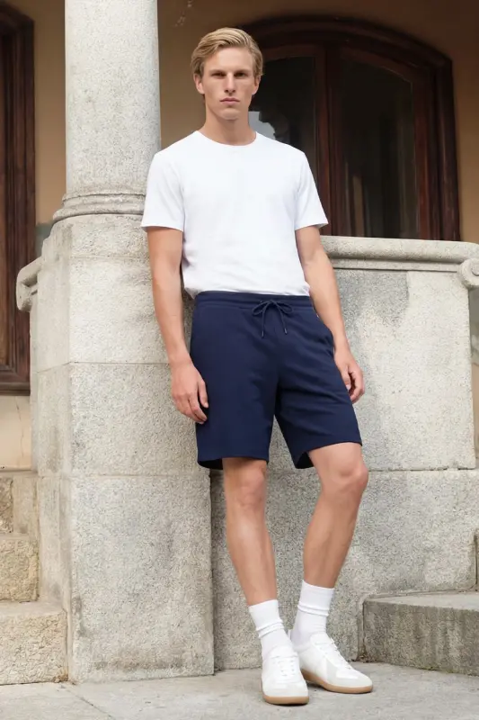Мужская белая футболка из 100% хлопка Slim Fit с круглым вырезом - 11
