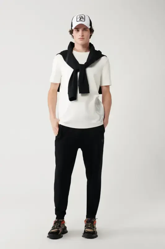 Мужская белая футболка с принтом, воротник поло, мягкая на ощупь, обычная посадка A41y1328 - 5