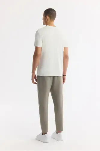 Мужская белая футболка Soft Touch с круглым вырезом Regular Fit B001031 - 4