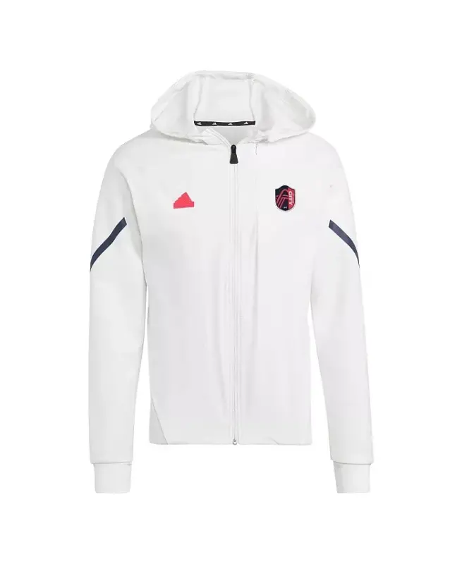 Мужская белая куртка St. Louis City SC 2024 Anthem Travel на молнии - белая - ADIDAS