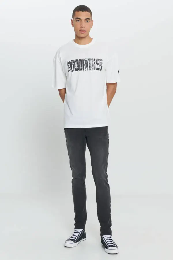 Мужская белая лицензионная футболка The Godfather свободного кроя из 100% хлопка с круглым вырезом и принтом - 2