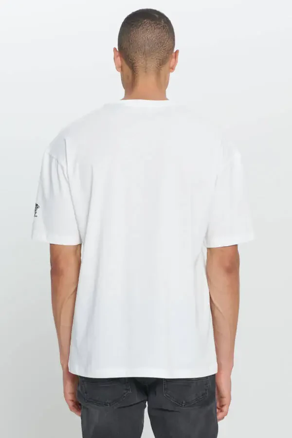 Мужская белая лицензионная футболка The Godfather свободного кроя из 100% хлопка с круглым вырезом и принтом - 6