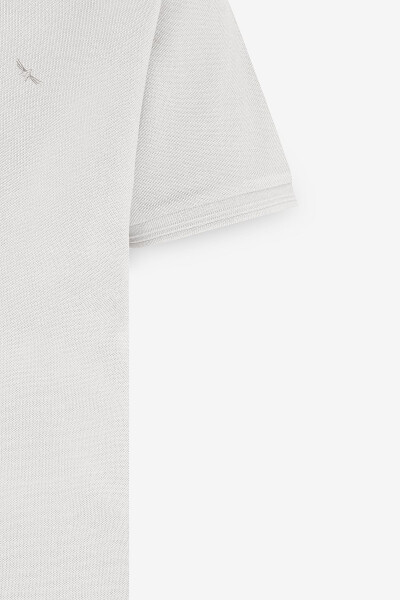 Мужская белая облегающая футболка поло из 100% хлопка с короткими рукавами. - 8