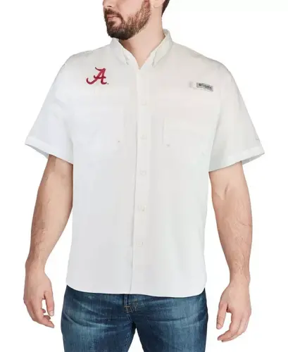 Мужская белая рубашка Alabama Crimson Tide Tamiami — белая - 4