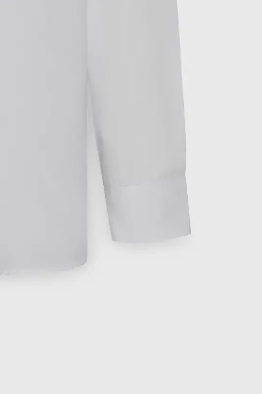 Мужская белая рубашка с легкой глажкой, Slim Fit, зауженный крой, классический воротник, хлопковая - 15