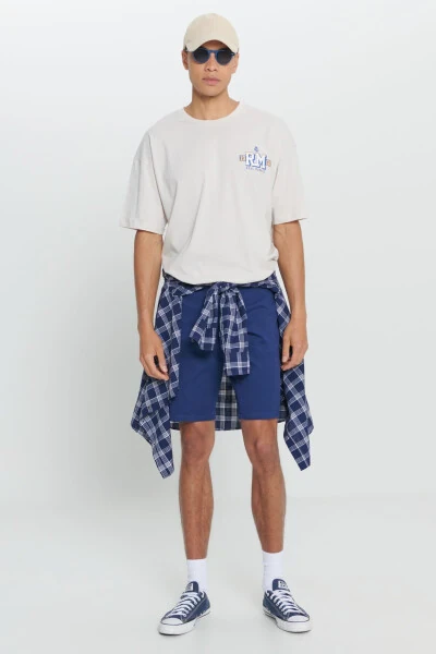 Мужская бежевая футболка Real Madrid Oversize - 2