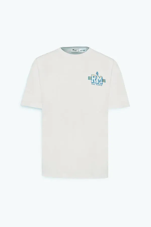 Мужская бежевая футболка Real Madrid Oversize - 6