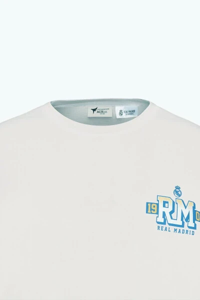 Мужская бежевая футболка Real Madrid Oversize - 8