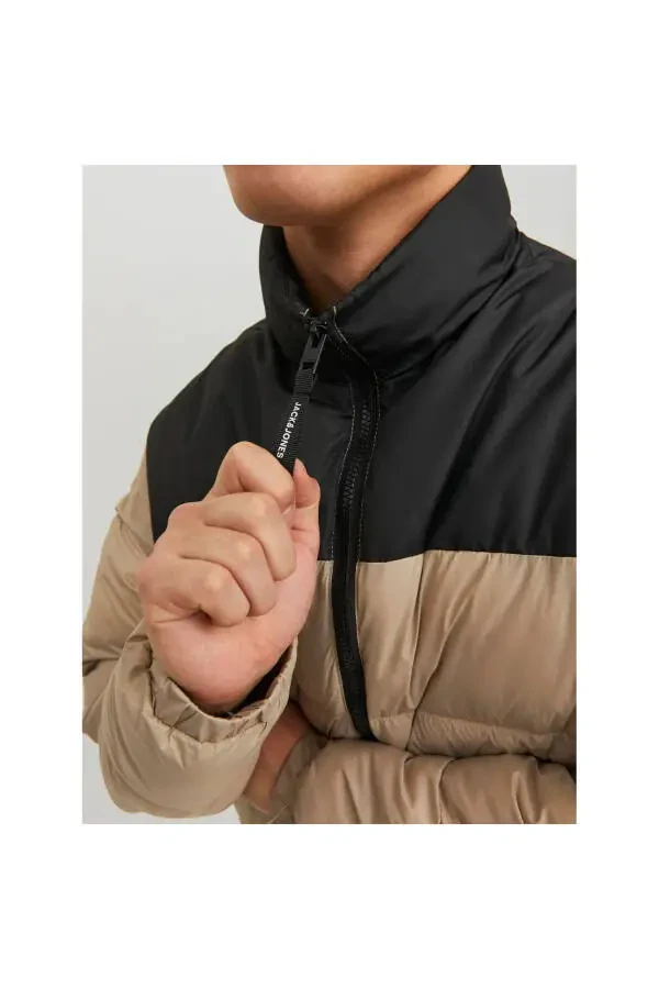 Мужская бежевая куртка Jack&Jones Toby с воротником-пуховиком - 3