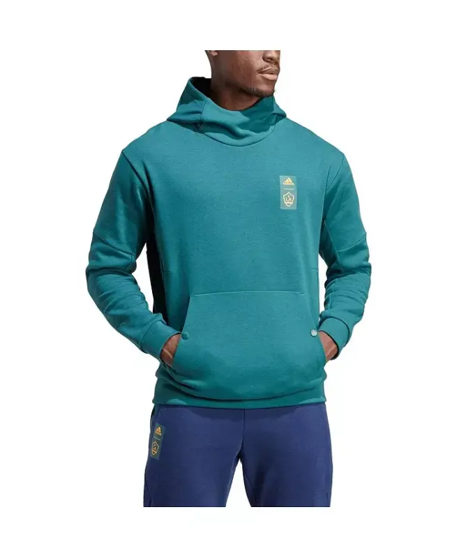 Мужская бирюзовая толстовка LA Galaxy 2023 Player Travel Pullover Hoodie-Teal - 1