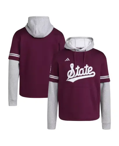 Мужская бордовая бейсбольная худи-джерси Mississippi State Bulldogs - бордовая - 1
