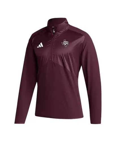 Мужская бордовая куртка Texas A&M Aggies Sideline AEROREADY Raglan Sleeve Quarter-Zip Jacket-Maroon - 3
