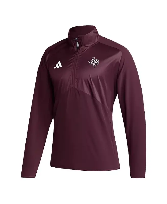 Мужская бордовая куртка Texas A&M Aggies Sideline AEROREADY Raglan Sleeve Quarter-Zip Jacket-Maroon - 3