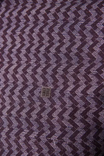 Мужская бордовая рубашка на пуговицах с узором на воротнике из эластичного хлопка A32Y2145-Bordo - 5